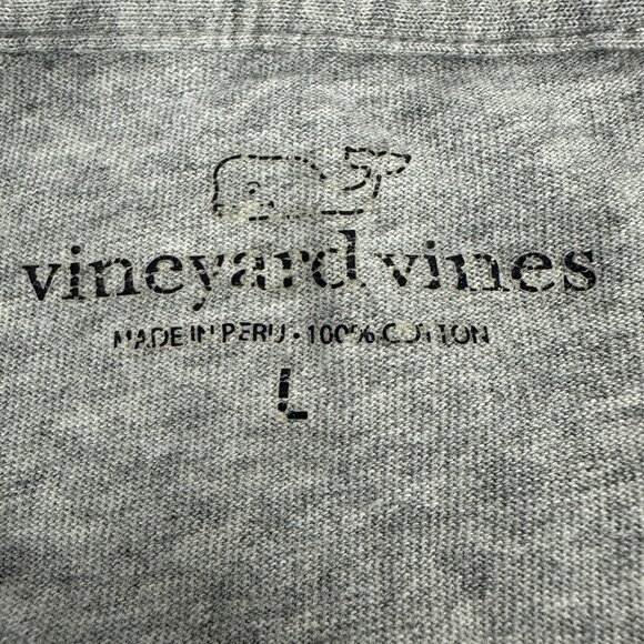 Vineyard Vines Long Sleeve T-Shirt Gray Dog Logo 100% Cotton Mens Size L - Picture 6 of 8